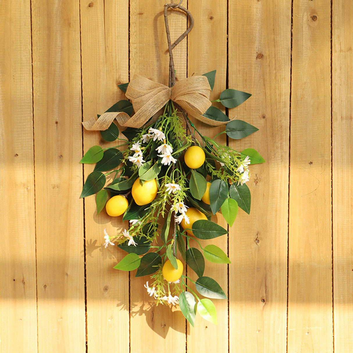 Artificial Lemon Teardrop Wreath Wall Hanging Teardrop Lemon Fruit Wreath Artificial Lemon Swag