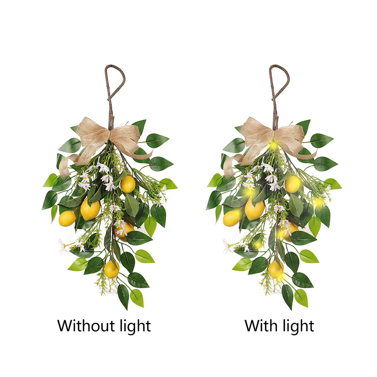 Artificial Lemon Teardrop Wreath Wall Hanging Teardrop Lemon Fruit Wreath Artificial Lemon Swag