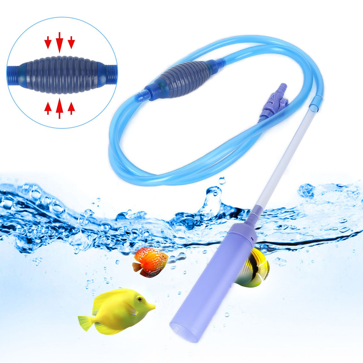Fish Tank Water Changer Droppings Sludge Extractor Manual Aquarium Syphon Water Filter