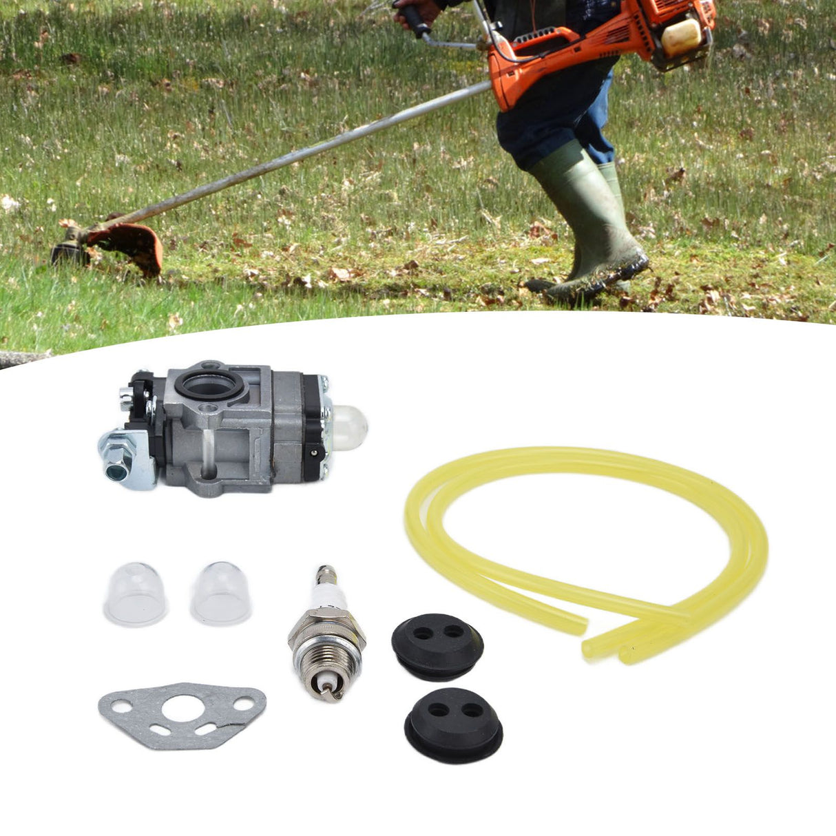 H119‑6 42CC Carburetor Gasket Sparking Plug Kit Replacement for WT WYK‑186 with Intake Hole