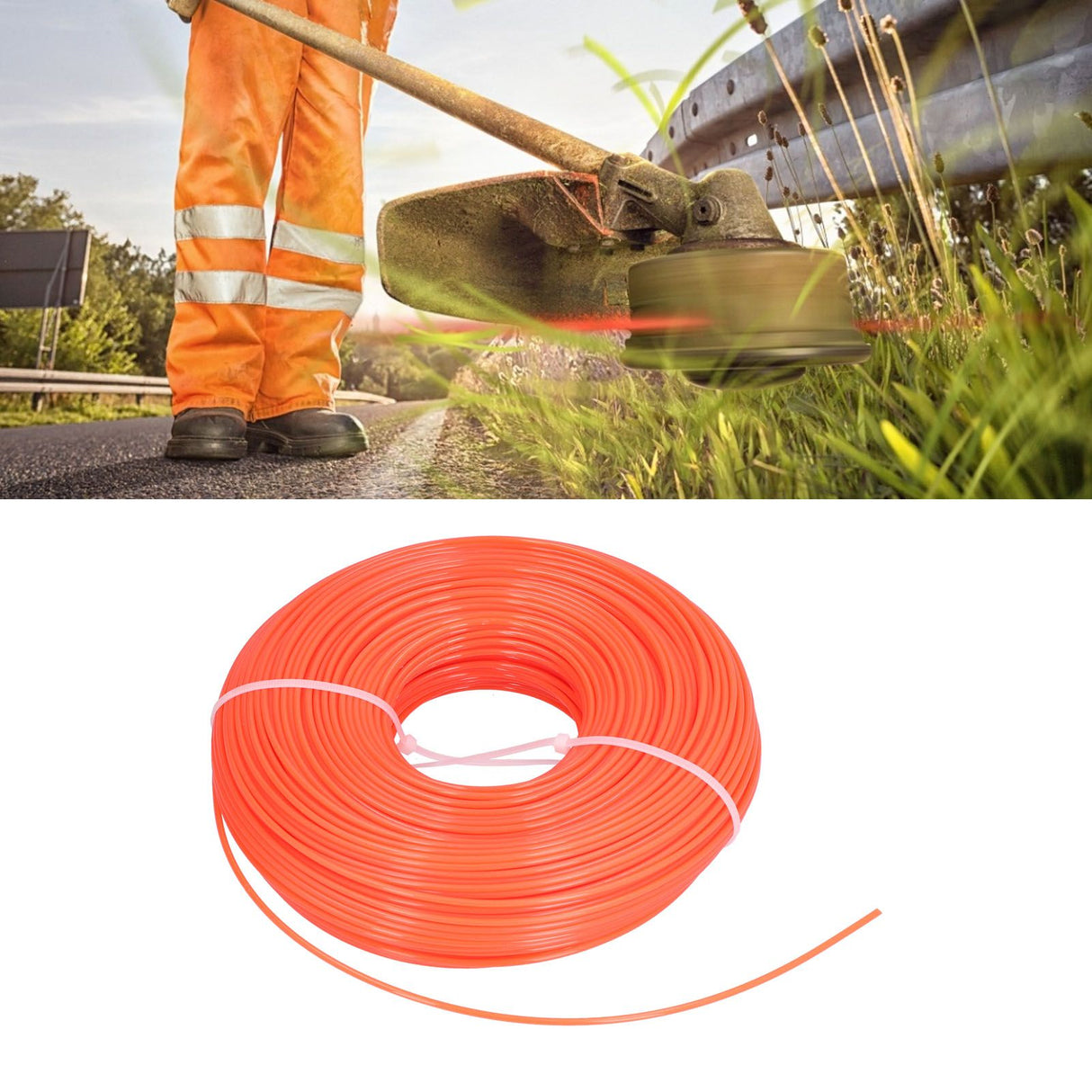 120m Trimmer Cord 2.4mm Nylon Round Grass Trimmer Line Replacement Part for Lawn Garden