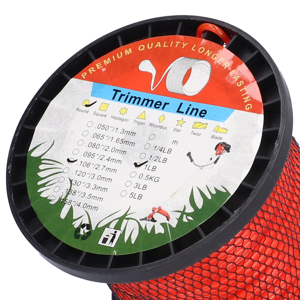 2.7mm Trimmer Line Round Nylon 1LB Round Heavy Duty Grass Cutting Trimmer Line for Lawn Garden