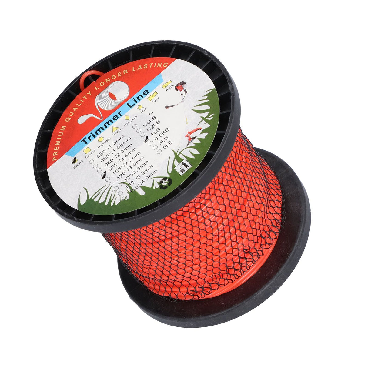 2.4mm Trimmer Line Round Nylon 1LB Round Heavy Duty Grass Cutting Trimmer Line for Yard Garden