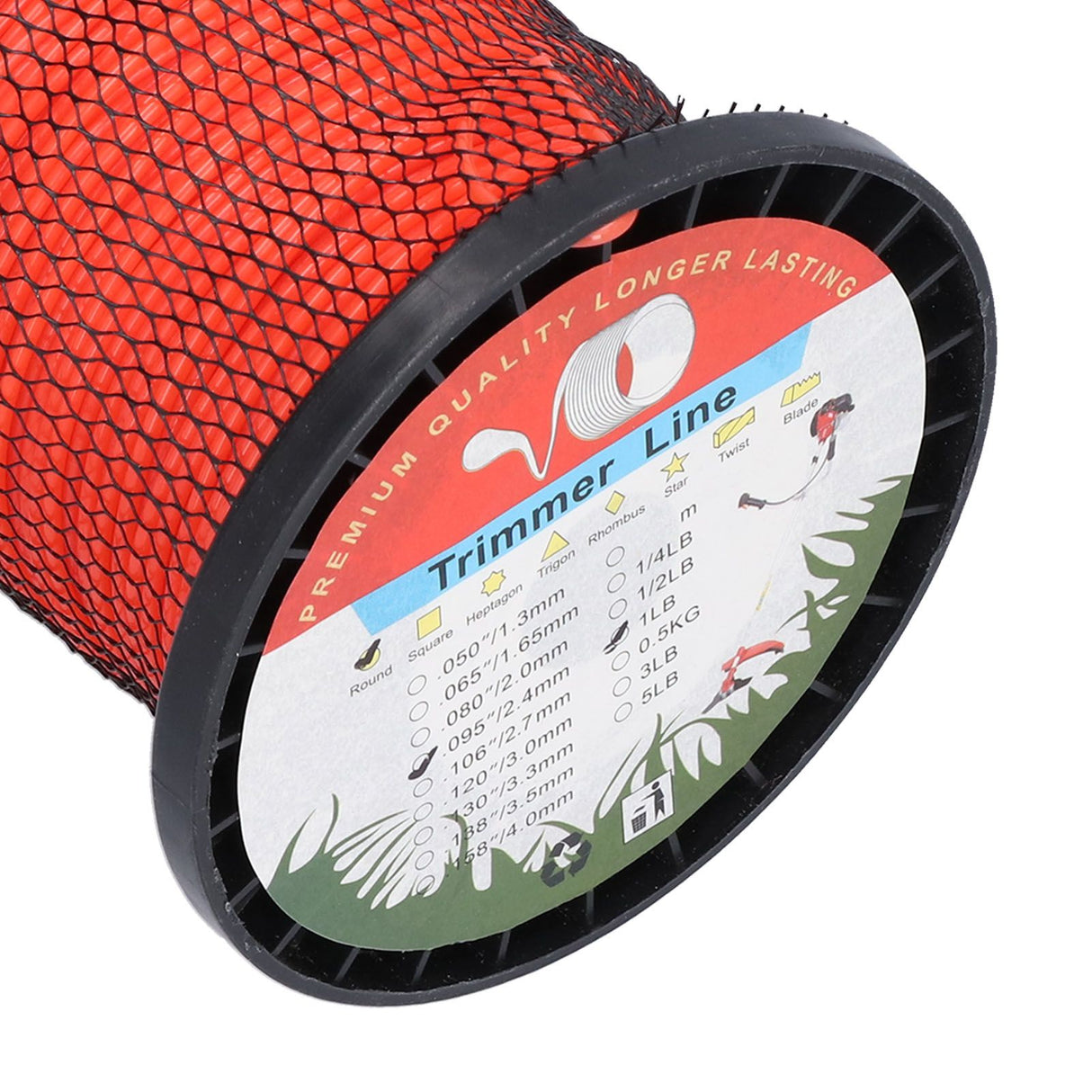 2.4mm Trimmer Line Round Nylon 1LB Round Heavy Duty Grass Cutting Trimmer Line for Yard Garden