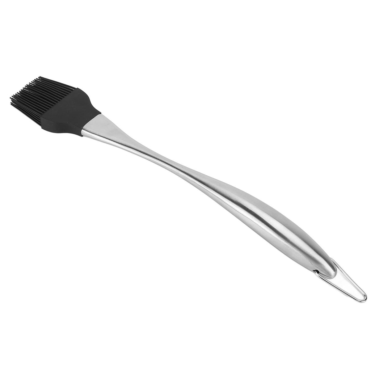 Silicone Brush Stainless Steel Handle High Temperature Resistant Kitchen Baking Barbecue Sauce Oil BrushCurved Handle Large Black