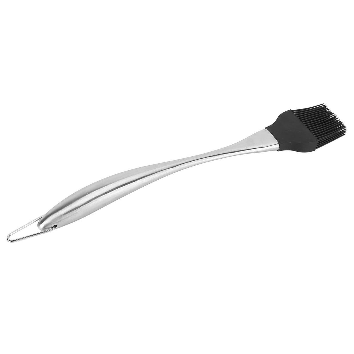 Silicone Brush Stainless Steel Handle High Temperature Resistant Kitchen Baking Barbecue Sauce Oil BrushCurved Handle Large Black