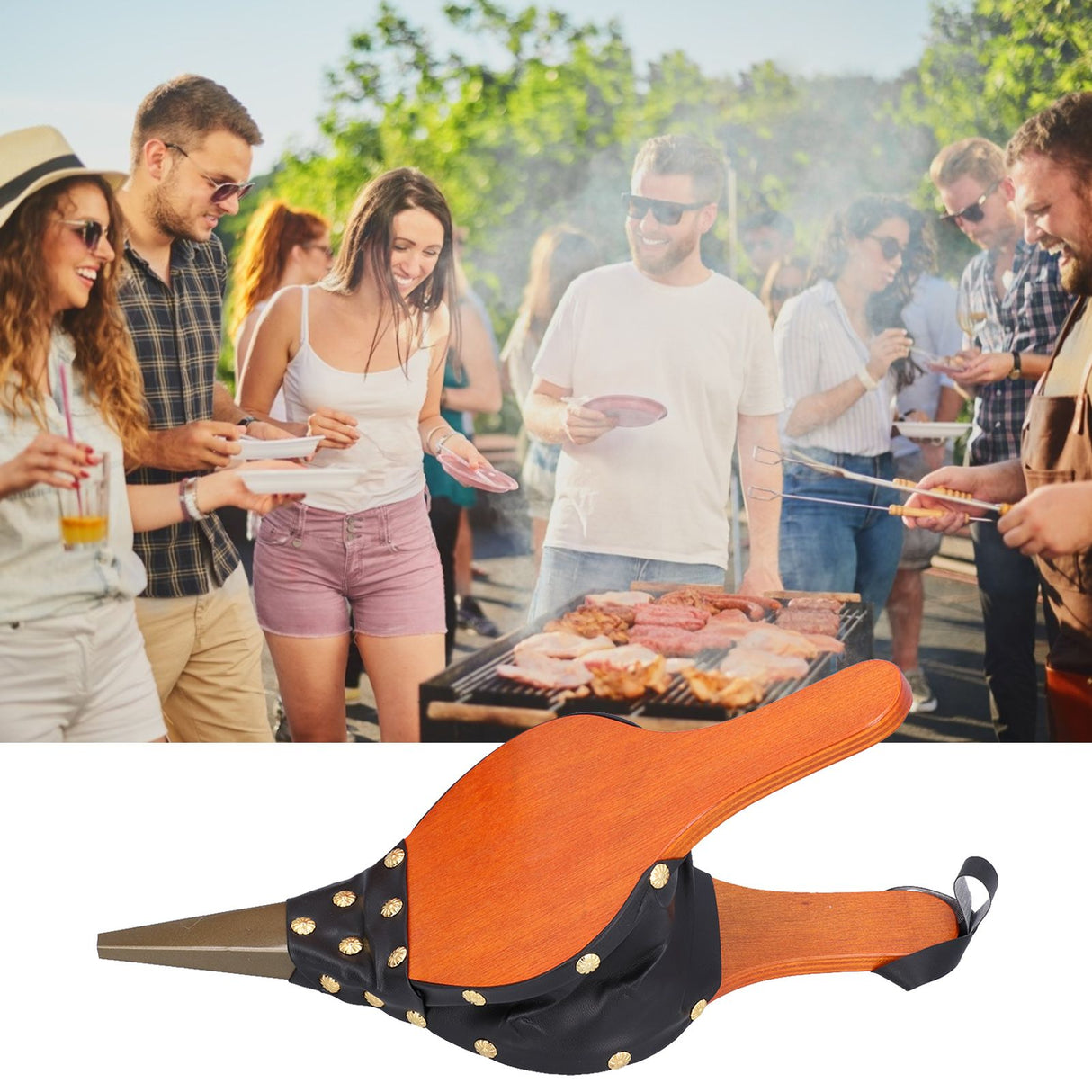Barbecue Bellows Wood Fireplace Manual Blower for Machine Dust Removal Barbecue Picnic