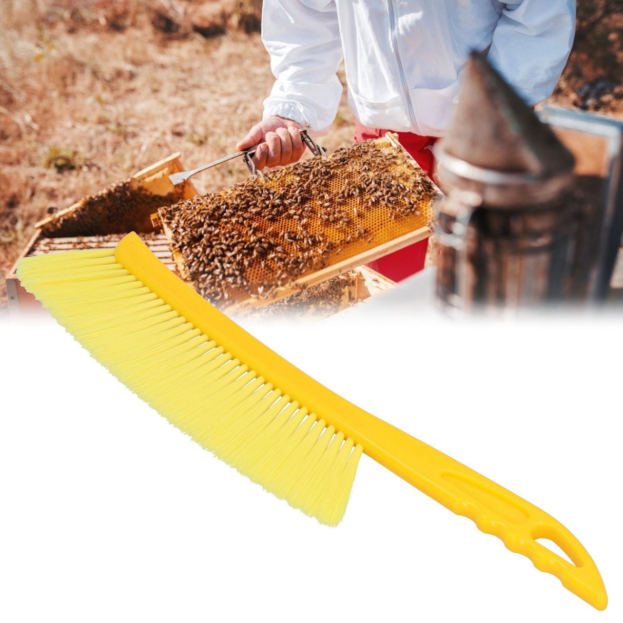 Beekeeping Brush Plastic Handle Single Row Beehive Cleaning Brush for Beekeepers