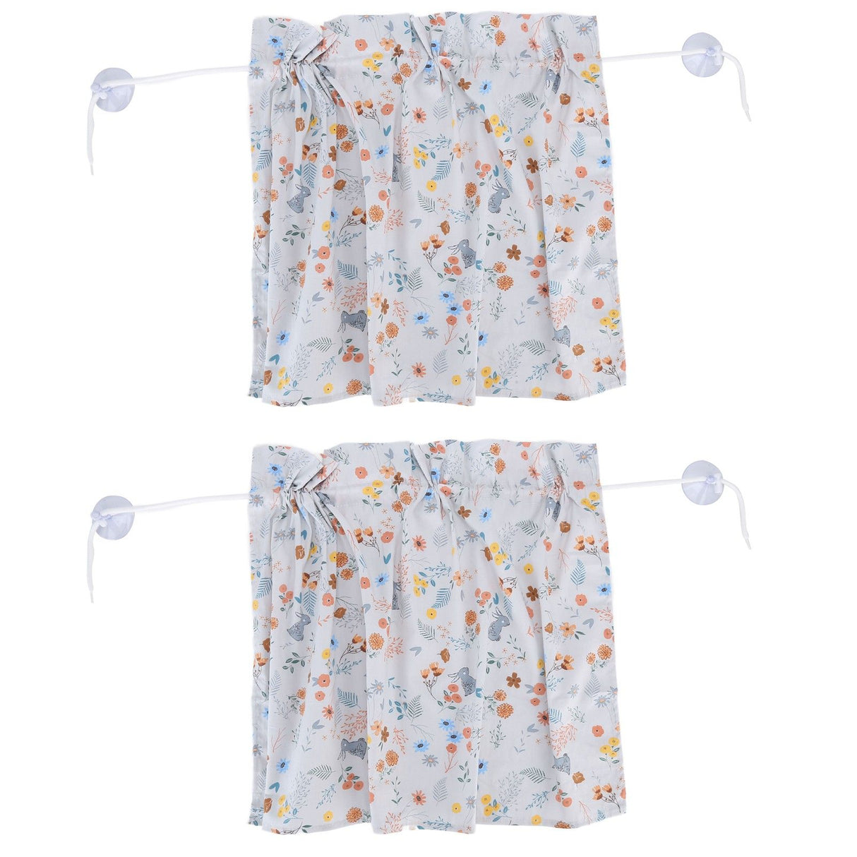2PCS Simple Style Sunshade Curtain Adjustable Car Side Window Curtain Cute Car Curtain with Suction CupType 2