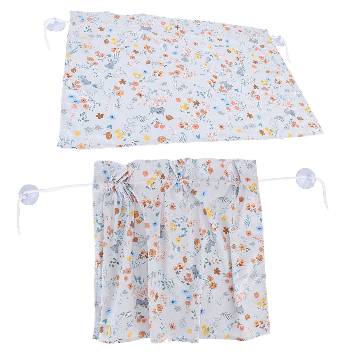 2PCS Simple Style Sunshade Curtain Adjustable Car Side Window Curtain Cute Car Curtain with Suction CupType 2