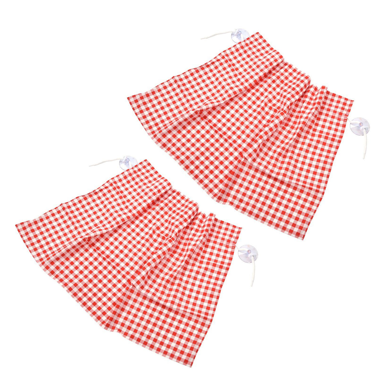 2Pcs Grid Design Anti Ultraviolet Car Curtain Side Car Window Sun Shade with Suction CupRed Grid