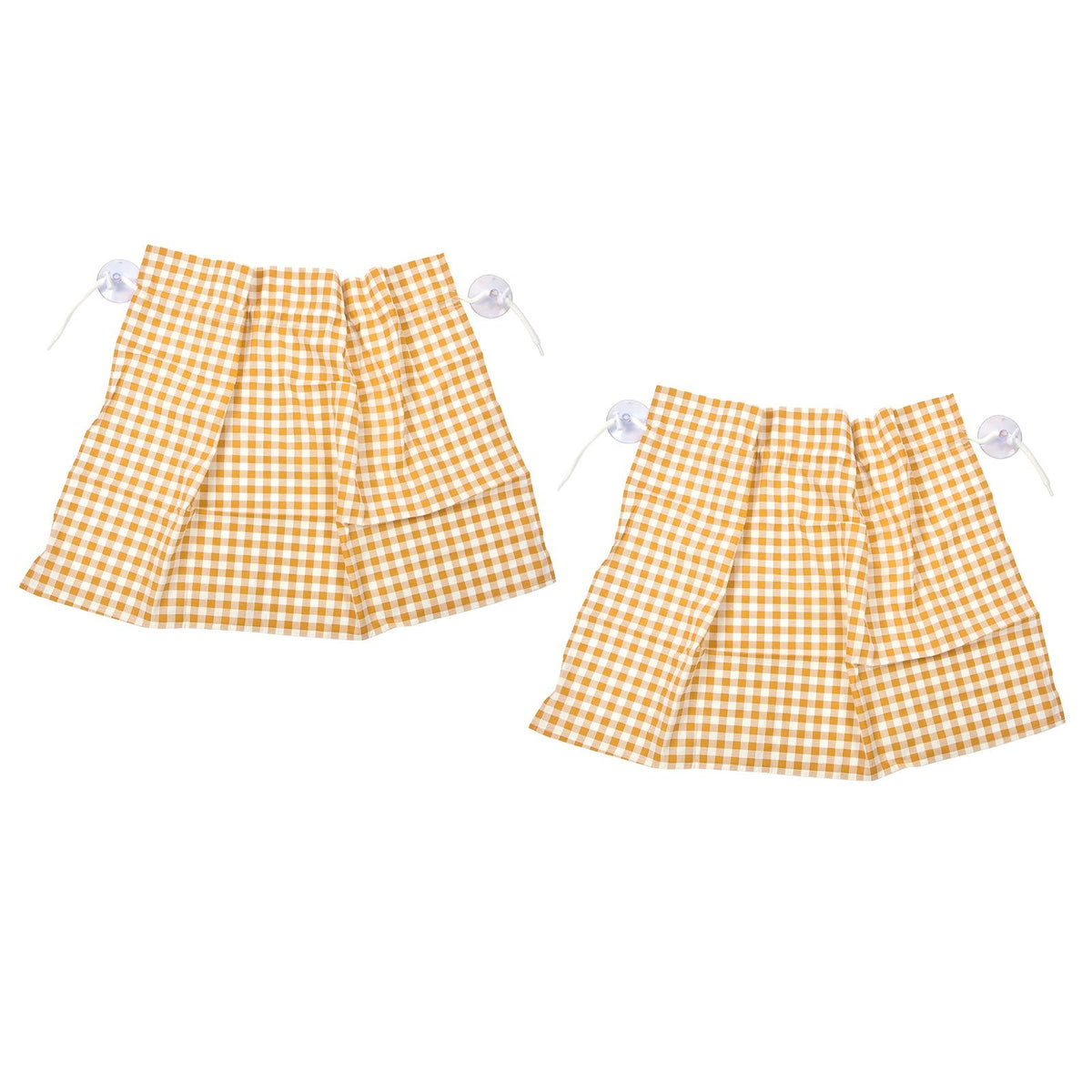 2Pcs Grid Design Anti Ultraviolet Car Curtain Side Car Window Sun Shade with Suction CupYellow Grid