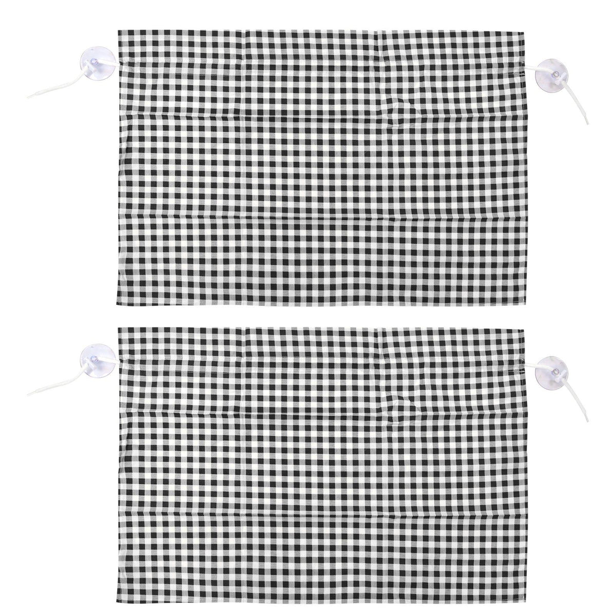 2Pcs Grid Design Anti Ultraviolet Car Curtain Side Car Window Sun Shade with Suction CupBlack Grid