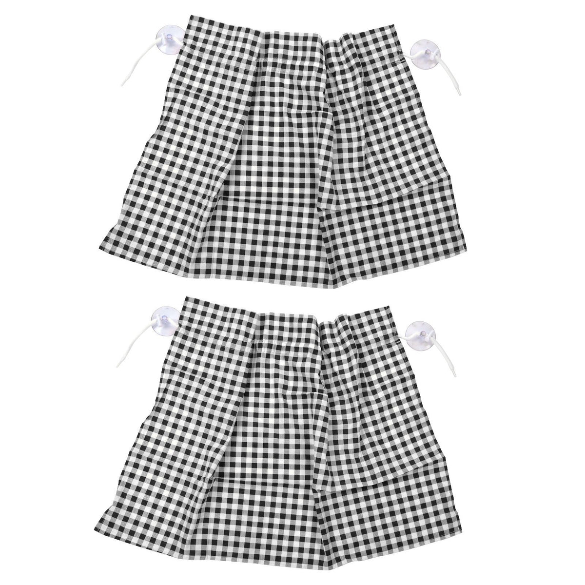 2Pcs Grid Design Anti Ultraviolet Car Curtain Side Car Window Sun Shade with Suction CupBlack Grid