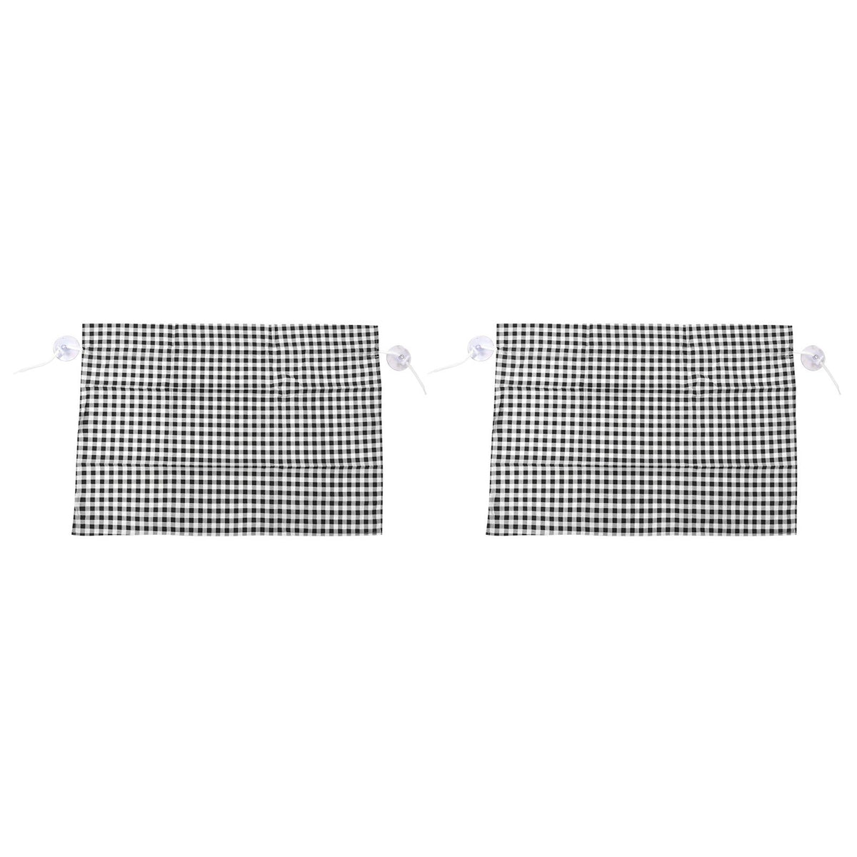 2Pcs Grid Design Anti Ultraviolet Car Curtain Side Car Window Sun Shade with Suction CupBlack Grid