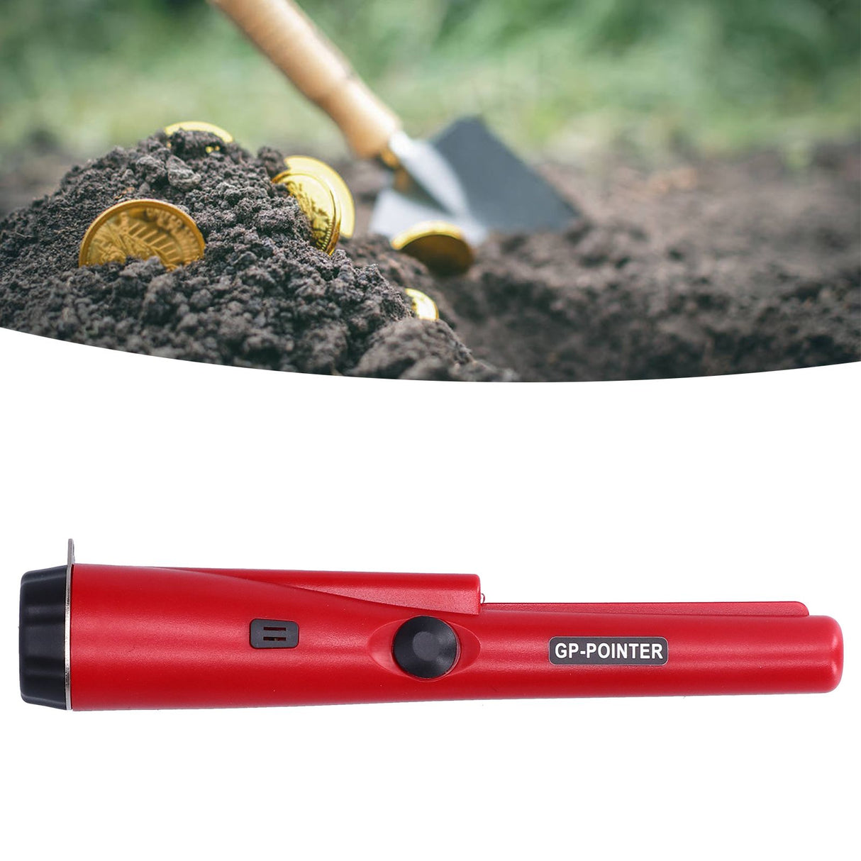 Metal Detector Professional Portable Waterproof Handheld Metal Detector with LED LightDark Red