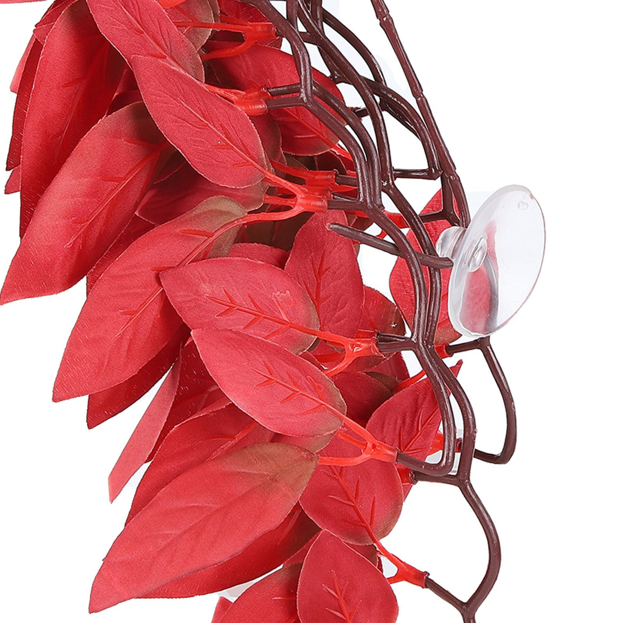 Artificial Reptile Plants Lifelike Plastic Plant Hanging Leaves Decoration with Suction Cup for Reptiles Terrarium Fish TankT-1033A4
