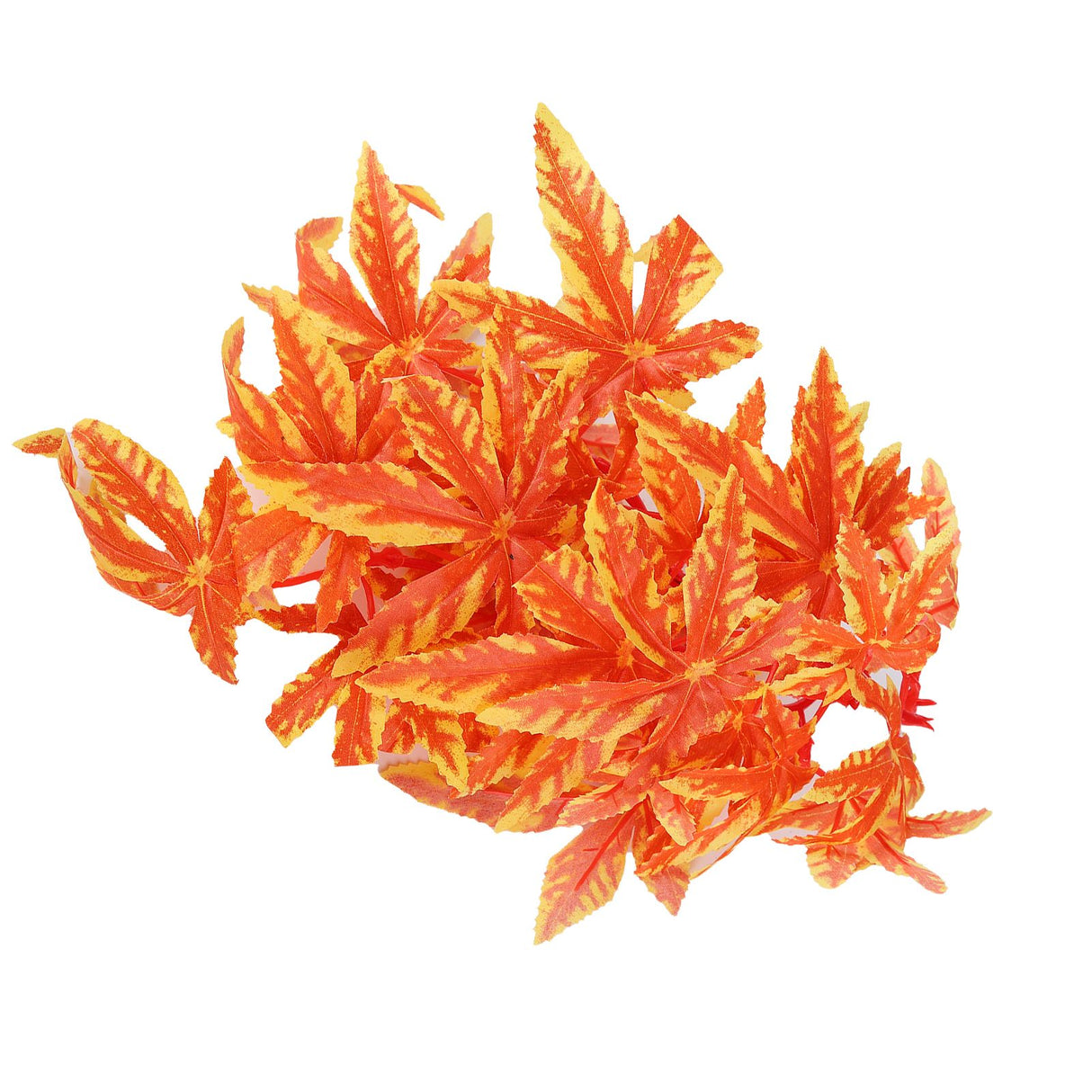 Artificial Reptile Plants Lifelike Plastic Plant Hanging Leaves Decoration with Suction Cup for Reptiles Terrarium Fish TankT‑007 Orange
