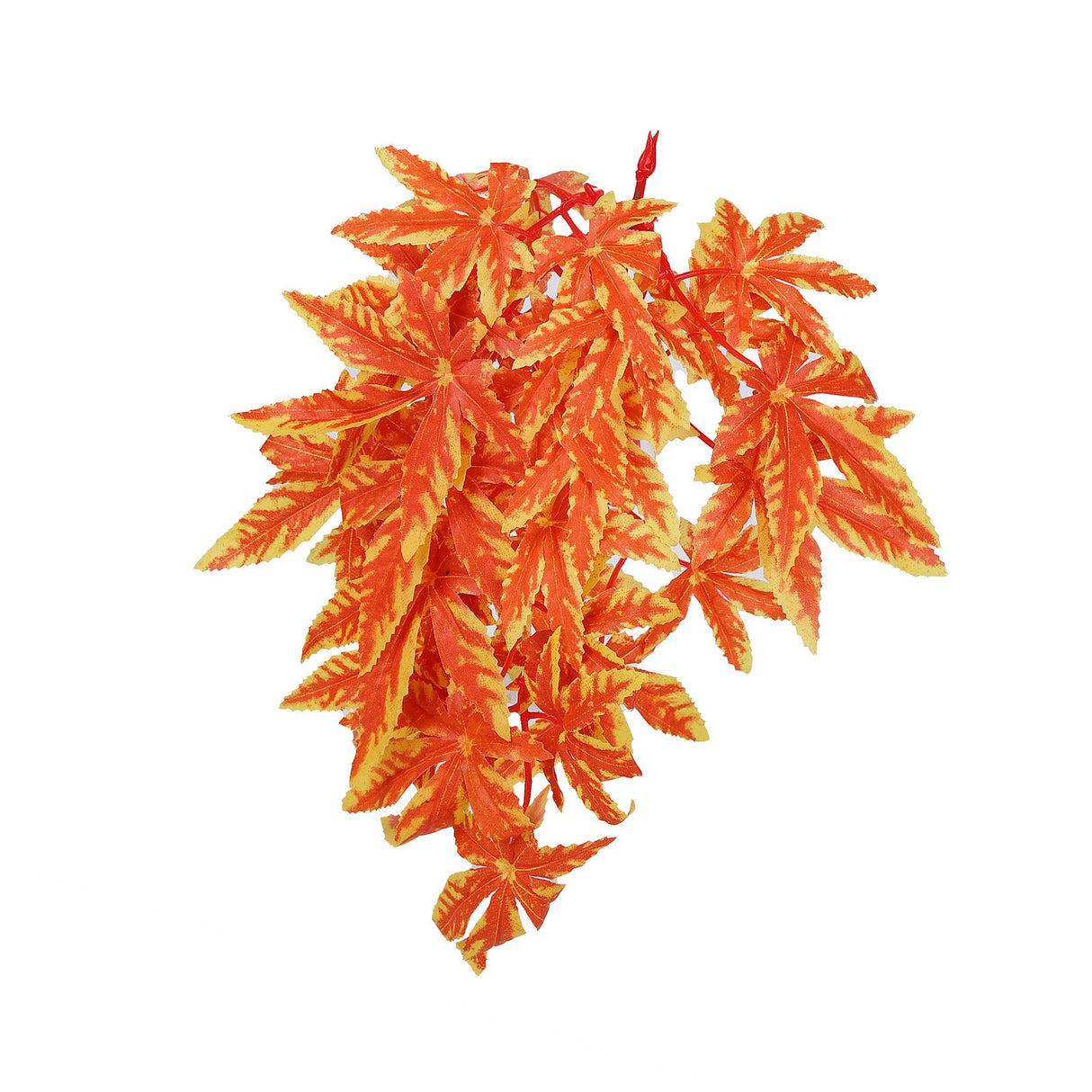 Artificial Reptile Plants Lifelike Plastic Plant Hanging Leaves Decoration with Suction Cup for Reptiles Terrarium Fish TankT‑007 Orange