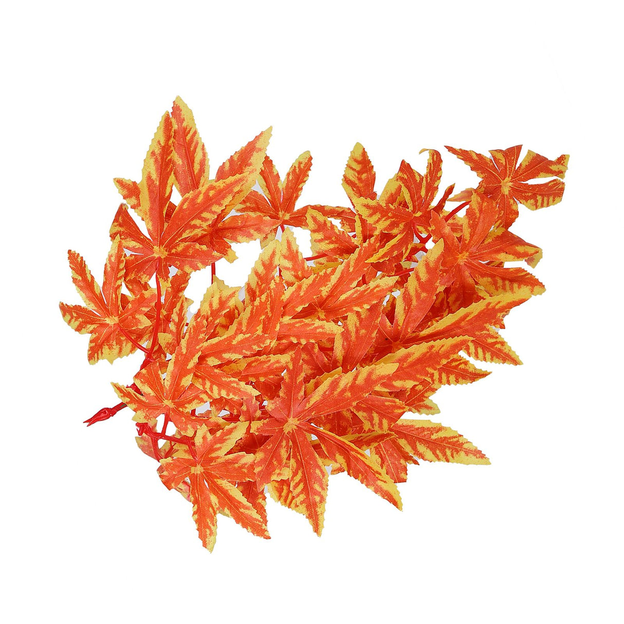 Artificial Reptile Plants Lifelike Plastic Plant Hanging Leaves Decoration with Suction Cup for Reptiles Terrarium Fish TankT‑007 Orange