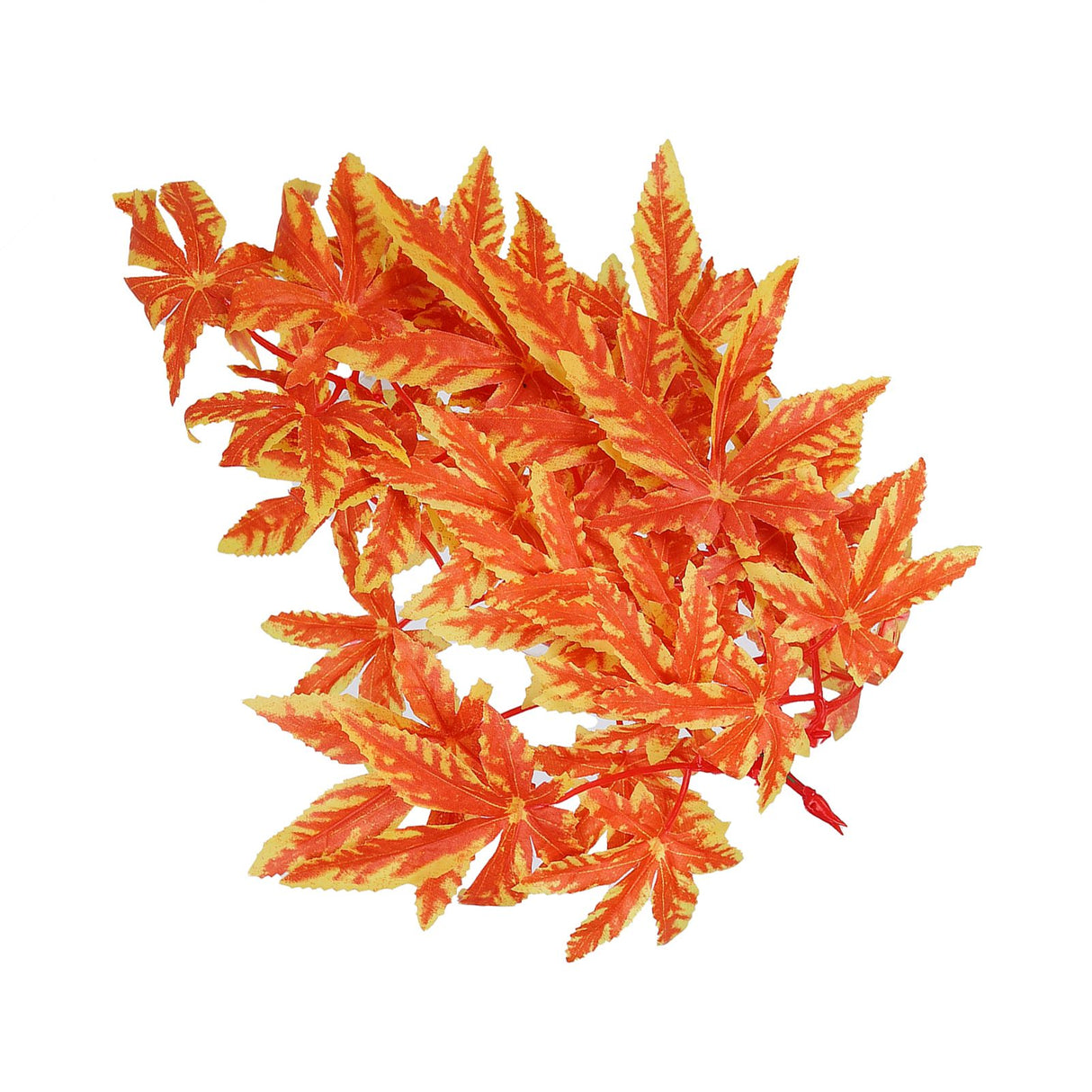 Artificial Reptile Plants Lifelike Plastic Plant Hanging Leaves Decoration with Suction Cup for Reptiles Terrarium Fish TankT‑007 Orange
