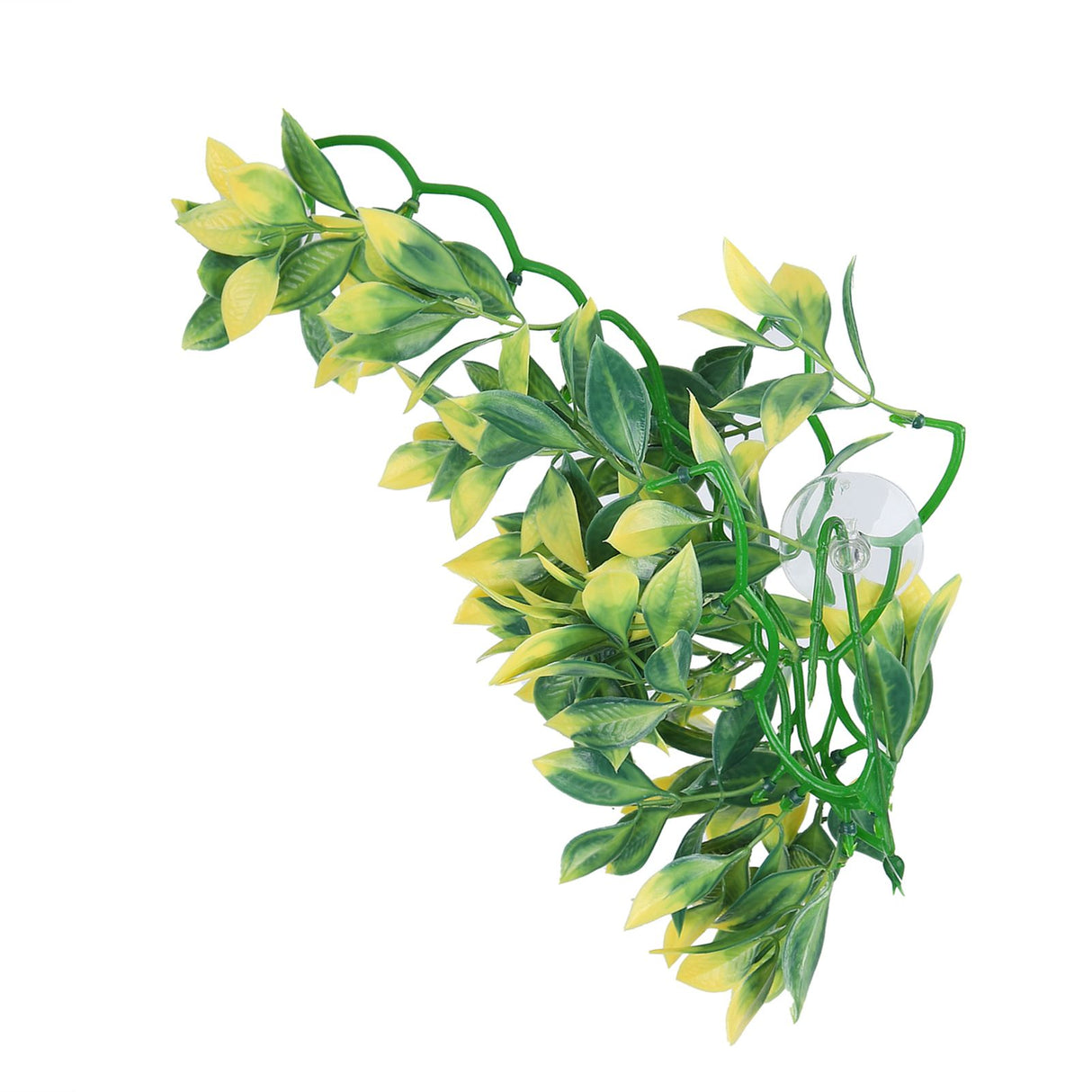 Artificial Reptile Plants Lifelike Plastic Plant Hanging Leaves Decoration with Suction Cup for Reptiles Terrarium Fish TankT-153E2
