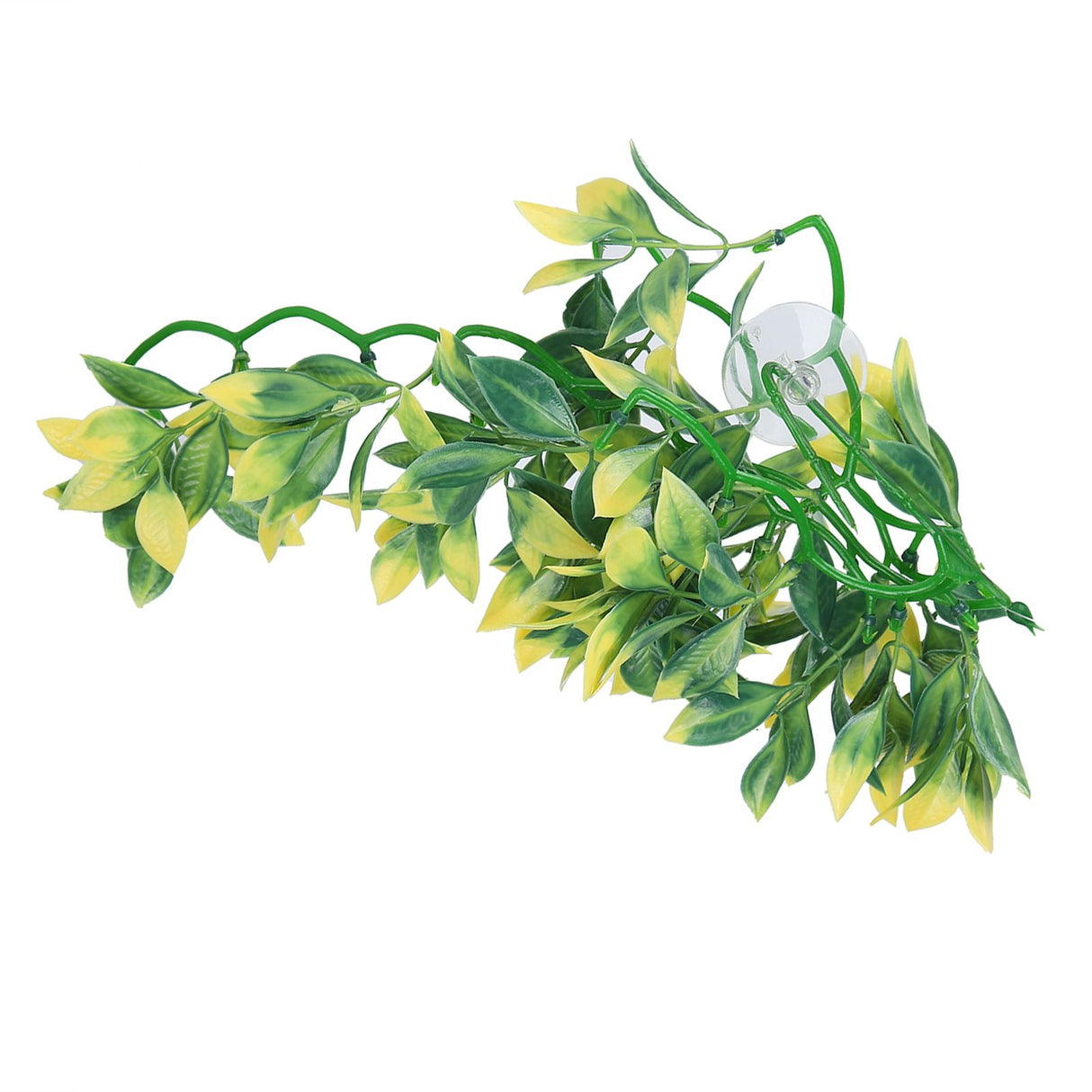 Artificial Reptile Plants Lifelike Plastic Plant Hanging Leaves Decoration with Suction Cup for Reptiles Terrarium Fish TankT-153E2
