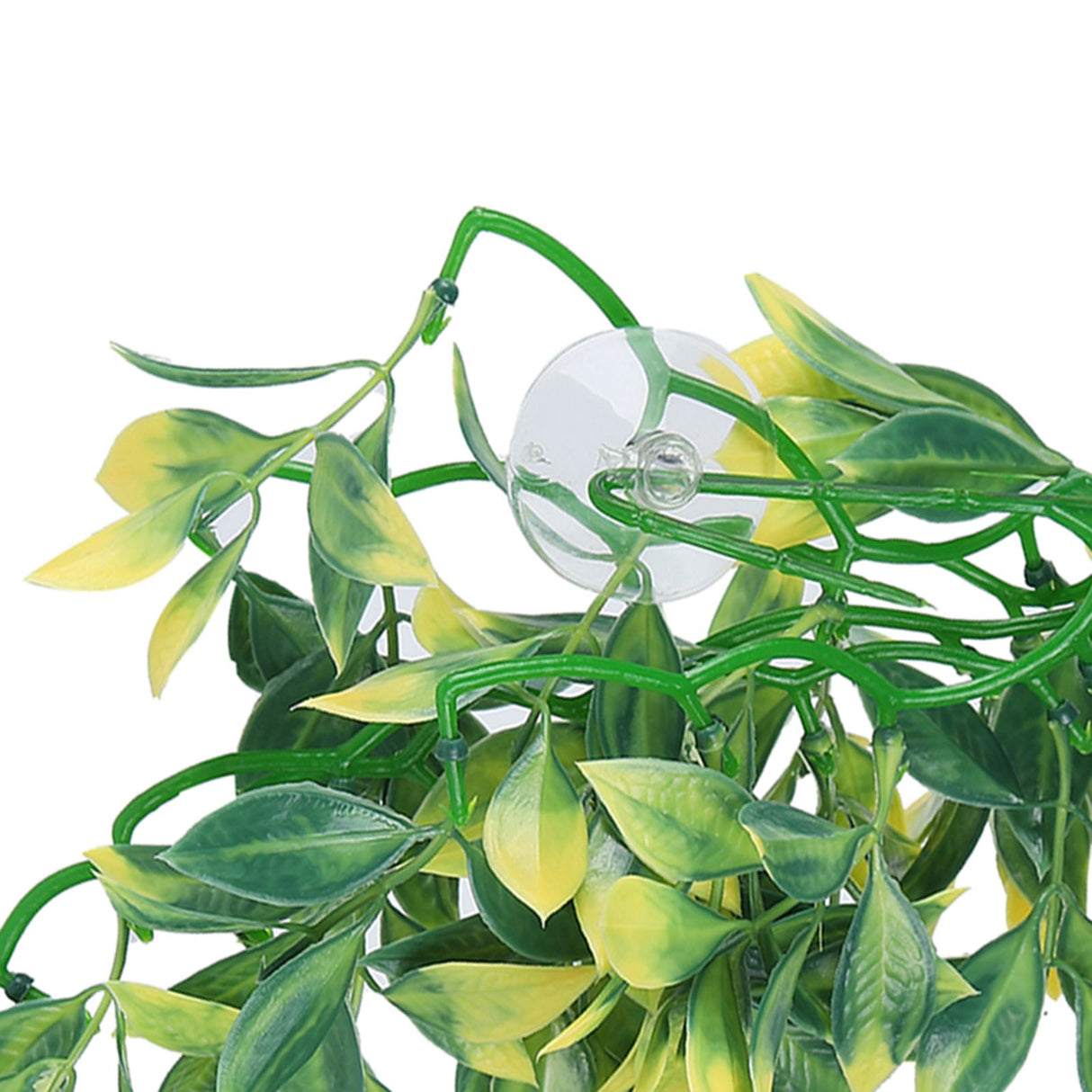 Artificial Reptile Plants Lifelike Plastic Plant Hanging Leaves Decoration with Suction Cup for Reptiles Terrarium Fish TankT-153E2