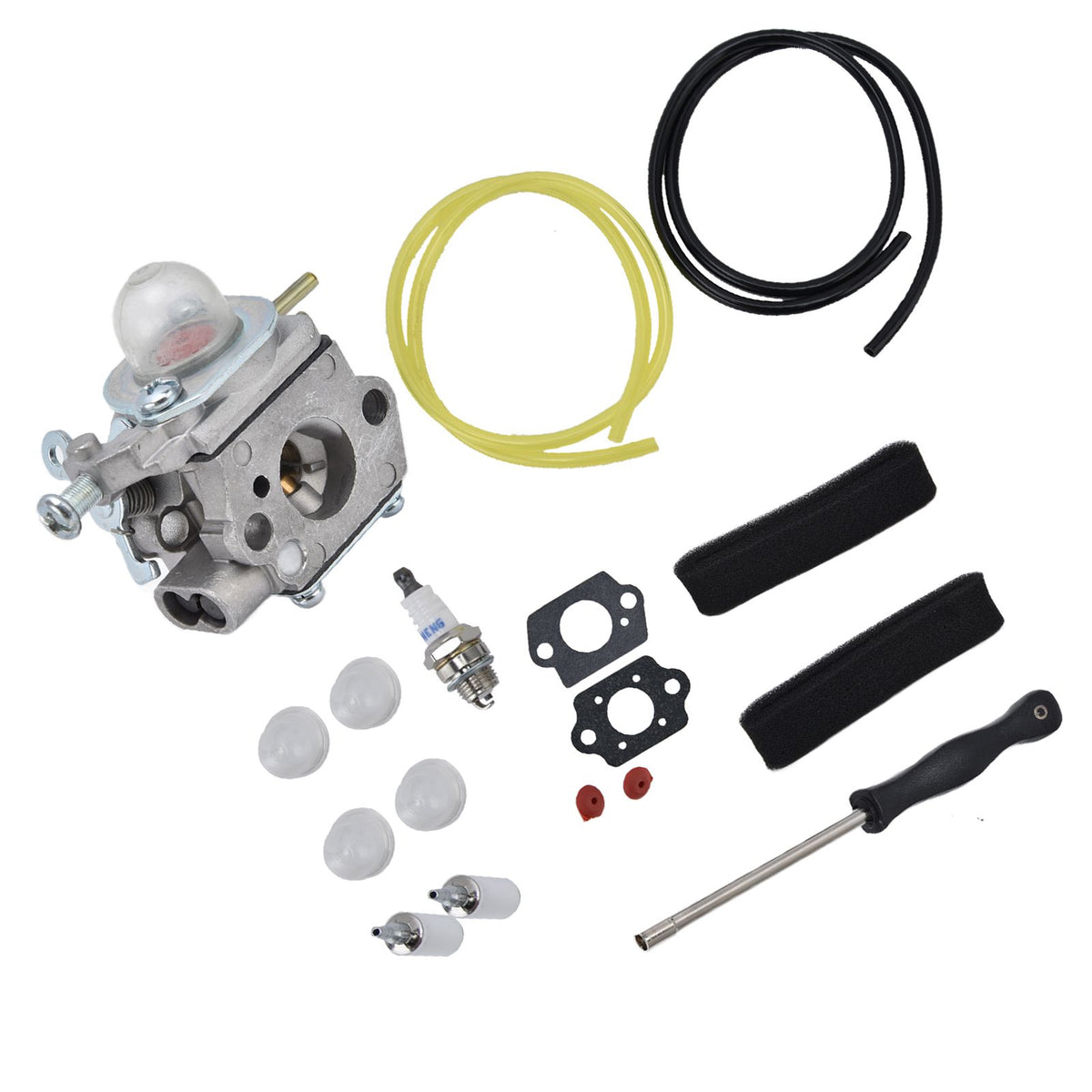753-06190 Carburetor with Fuel Filter Air Filter Primer Bulb Kit for Troybilt TB22EC TB32EC TB80EC TB22 TB21EC
