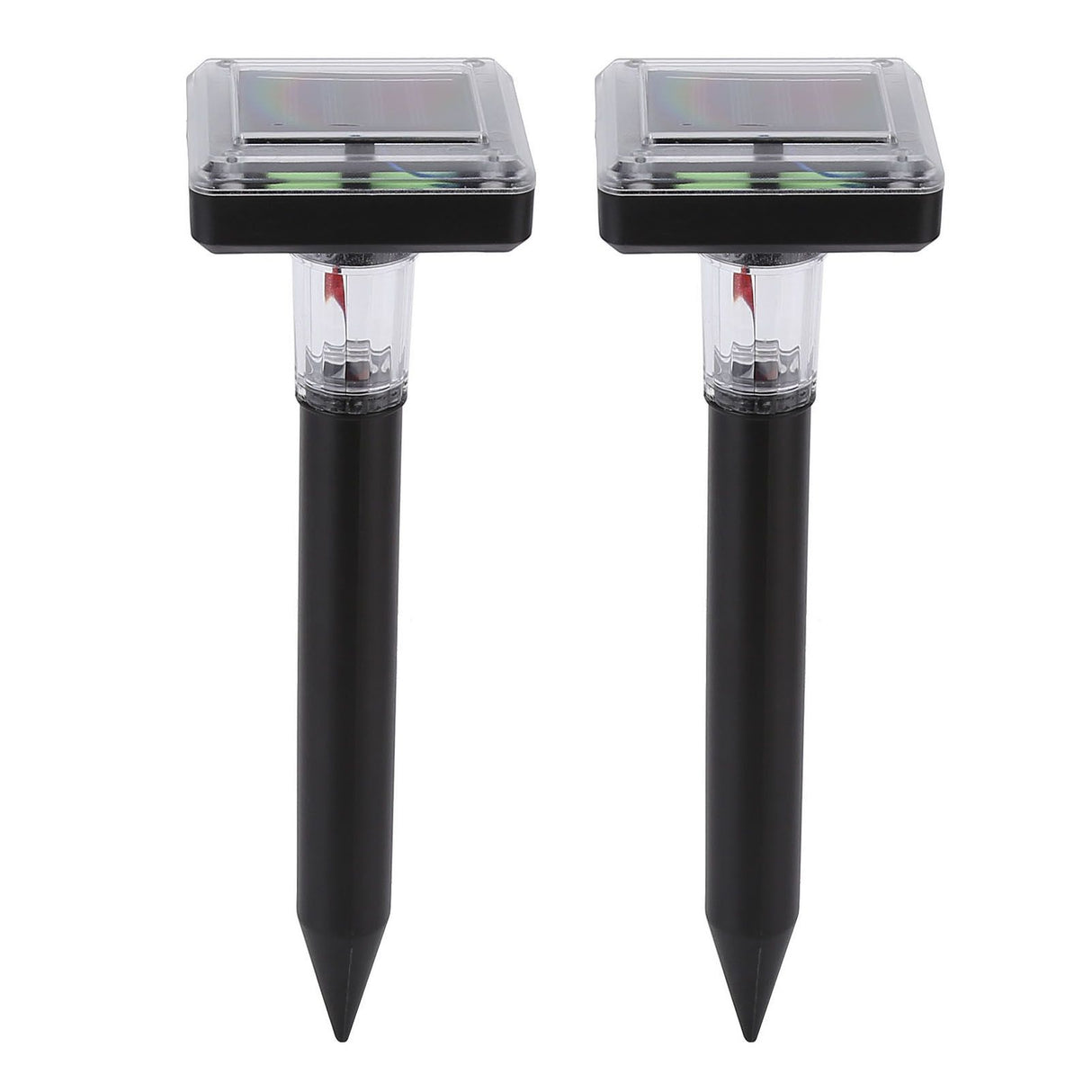 2Pcs Mole Repellent LED Ultrasonic Solar Powered Safe Portable Sturdy Durable Vole Repeller for Hotel Villa Garden