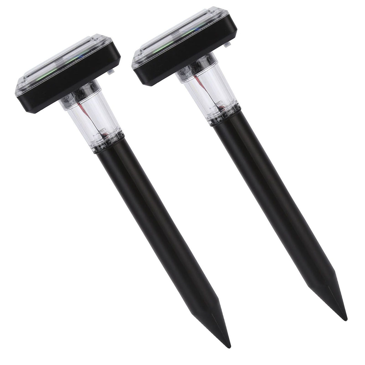 2Pcs Mole Repellent LED Ultrasonic Solar Powered Safe Portable Sturdy Durable Vole Repeller for Hotel Villa Garden