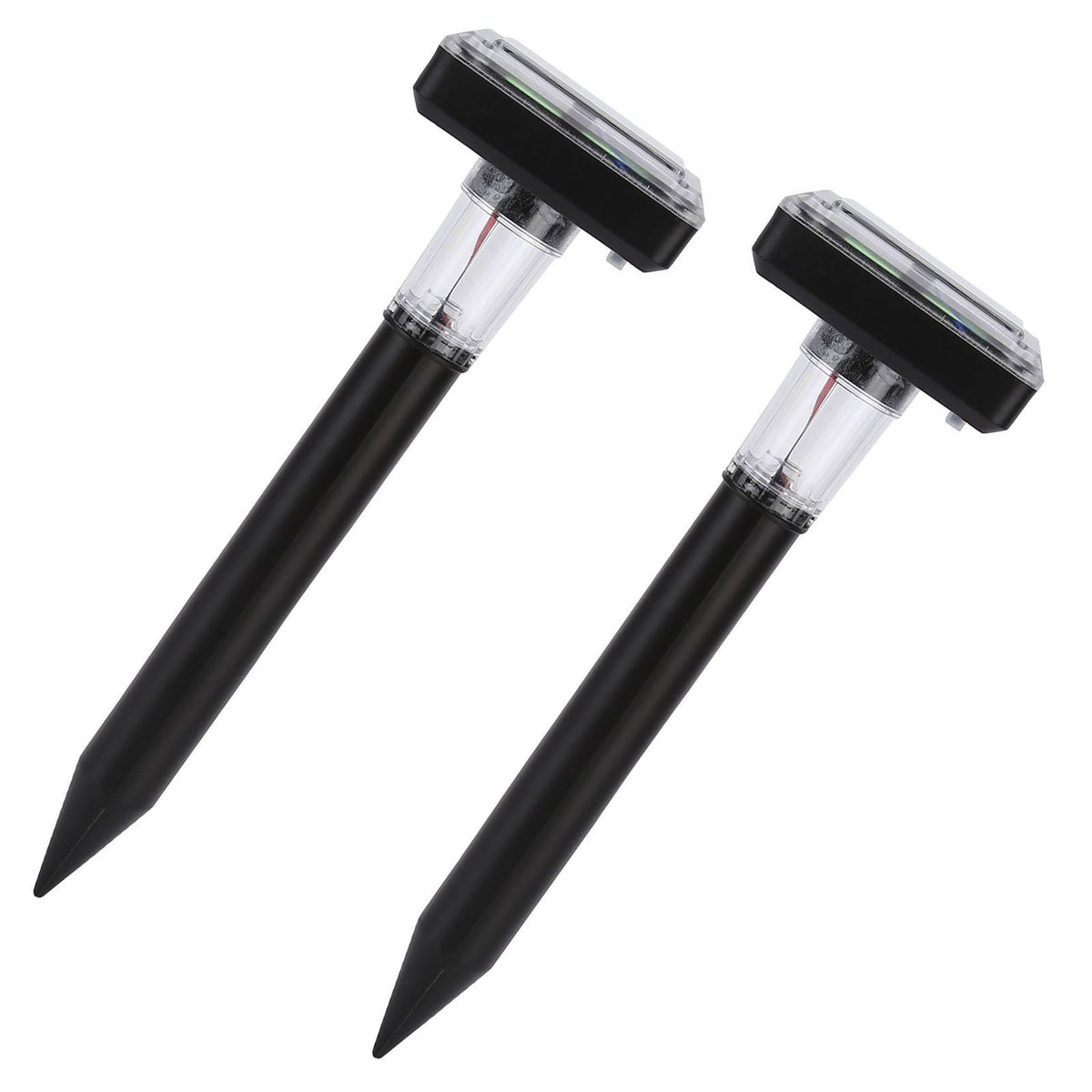 2Pcs Mole Repellent LED Ultrasonic Solar Powered Safe Portable Sturdy Durable Vole Repeller for Hotel Villa Garden