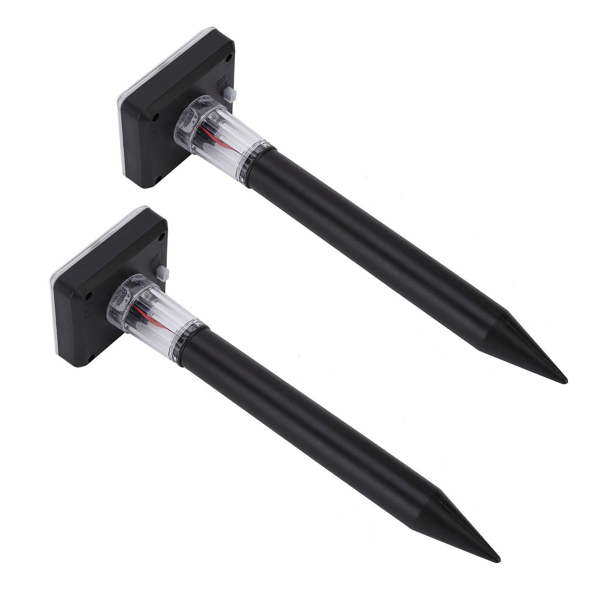 2Pcs Mole Repellent LED Ultrasonic Solar Powered Safe Portable Sturdy Durable Vole Repeller for Hotel Villa Garden