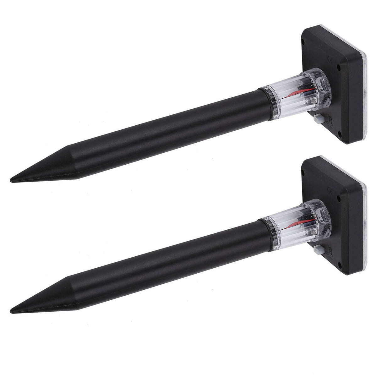 2Pcs Mole Repellent LED Ultrasonic Solar Powered Safe Portable Sturdy Durable Vole Repeller for Hotel Villa Garden