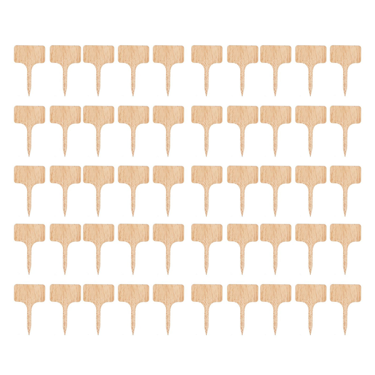 50PCS Bamboo Plant Labels T Type Wooden Plant Sign for Seed Potted Herbs Flowers Vegetables