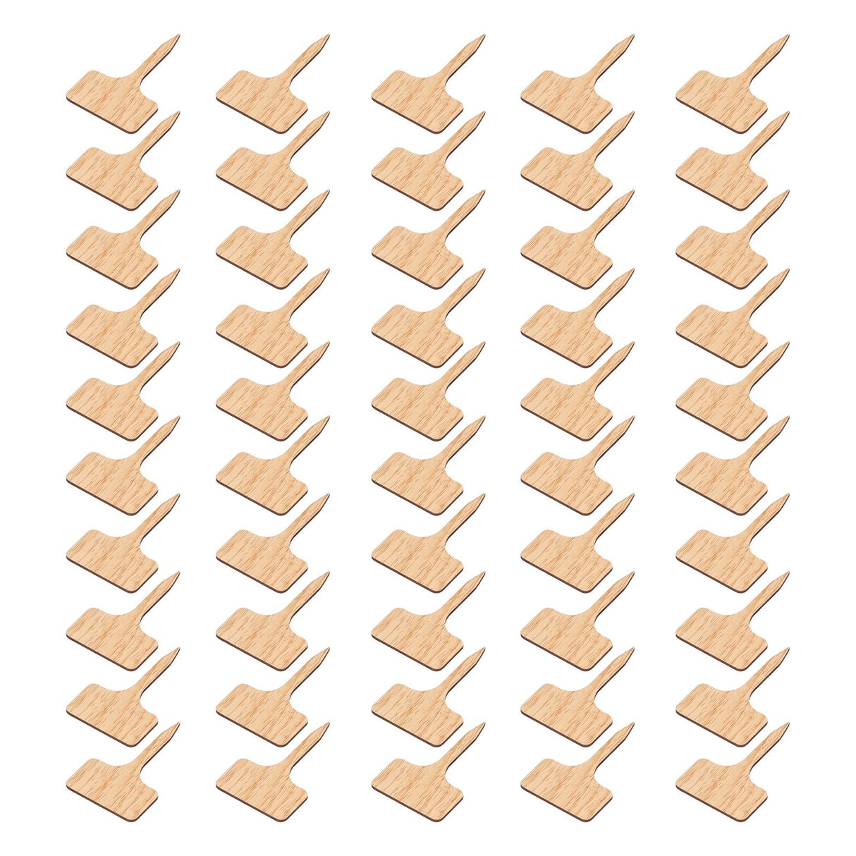 50PCS Bamboo Plant Labels T Type Wooden Plant Sign for Seed Potted Herbs Flowers Vegetables