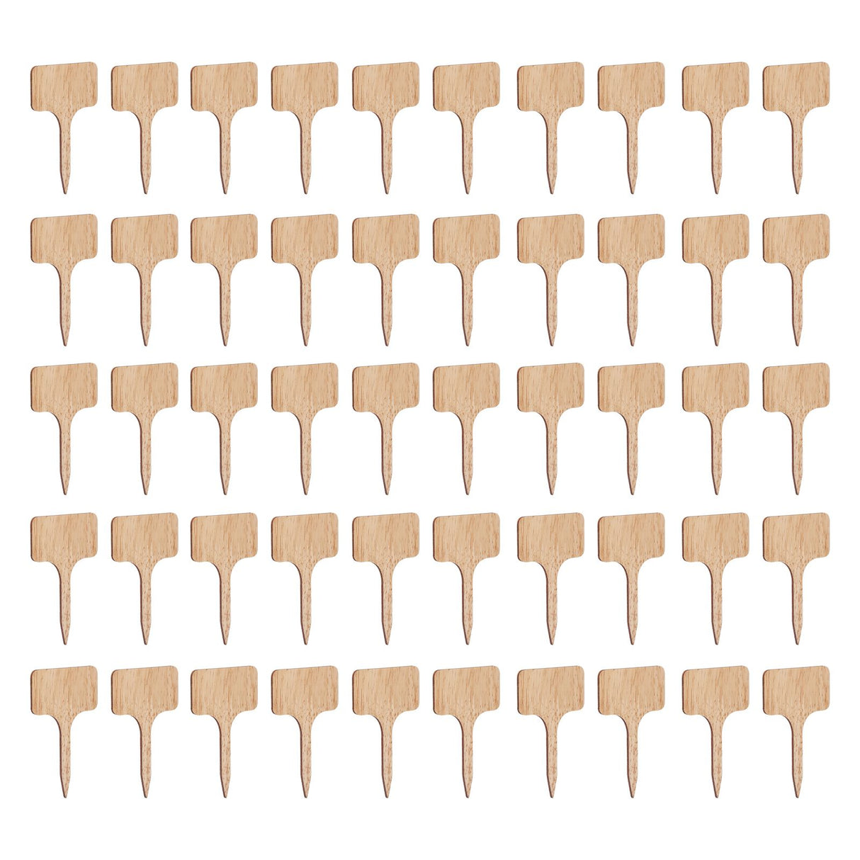 50PCS Bamboo Plant Labels T Type Wooden Plant Sign for Seed Potted Herbs Flowers Vegetables