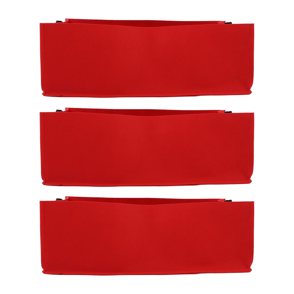 3PCS Thicken Non Woven Vegetable Planting Seedling Grow Bags Garden Planter Bed with HandleRose Red 60x30x20cm