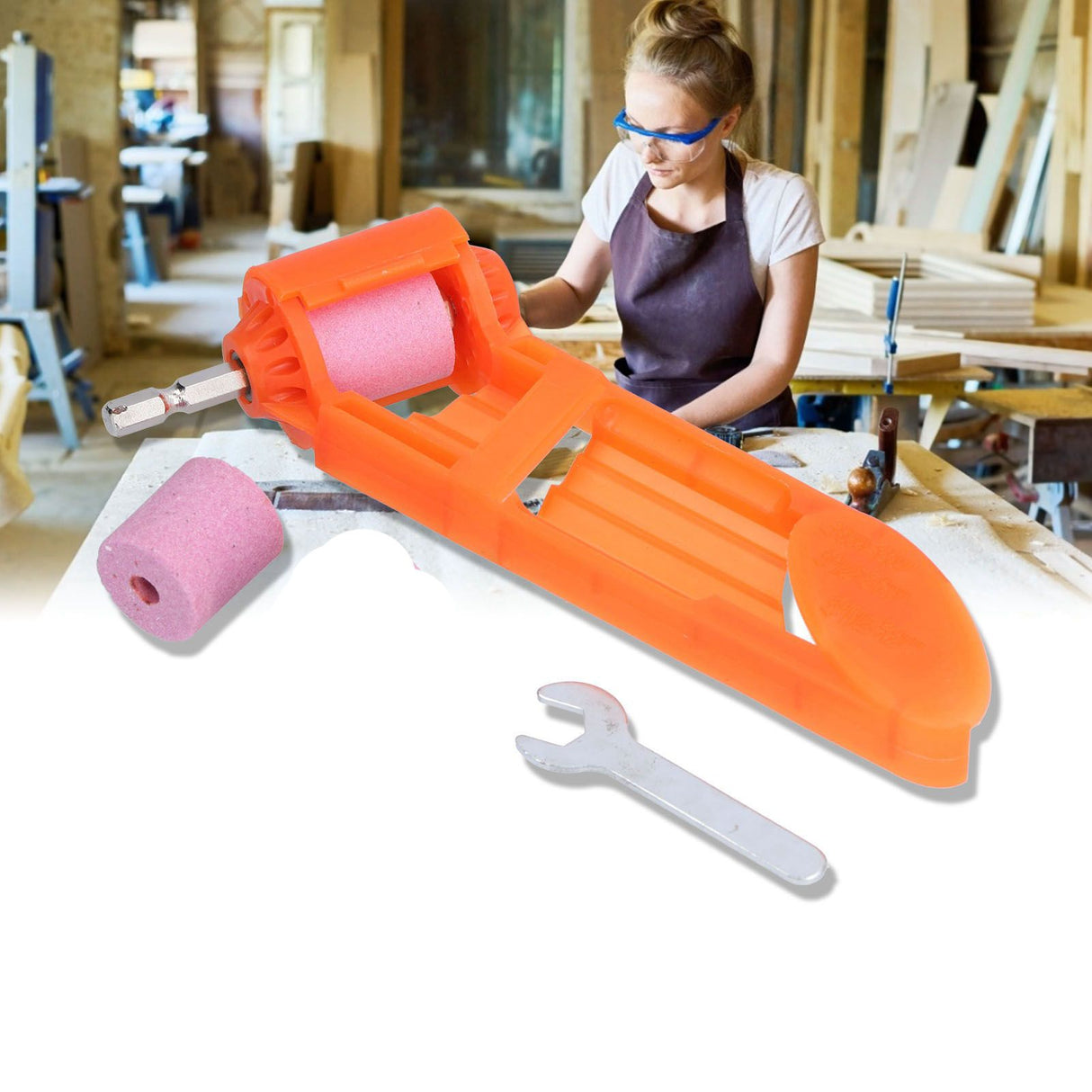Drill Bit Sharpener Corundum Grinding Wheel Portable Sharpening Tool for Grinding Iron Drill Bits