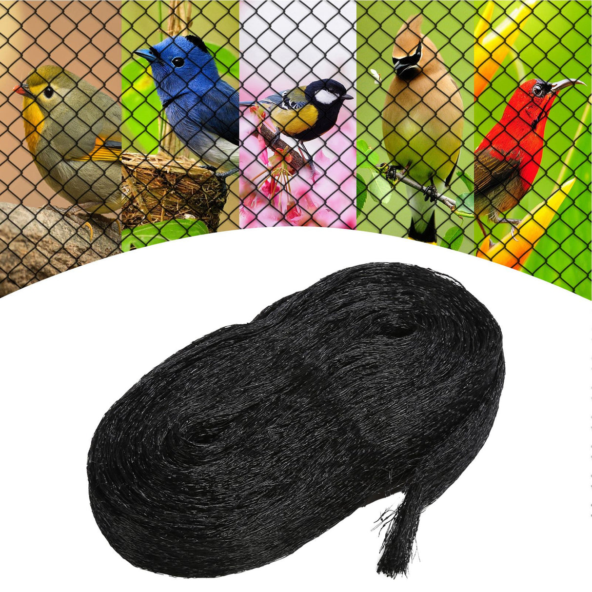 Bird Netting with 50PCS Cable Ties Nylon Garden Netting Anti Bird Mesh Plant Pest Netting for Vegetable FruitBlack