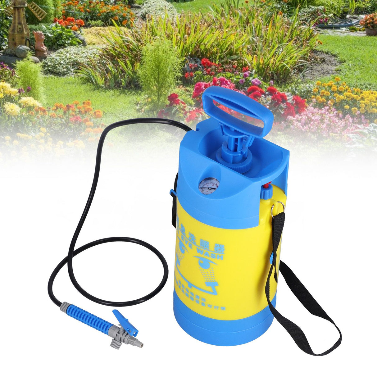5L Pressure Sprayer with Pressure Relief Valve 2 Port Portable Garden Lawn Sprayer for Watering