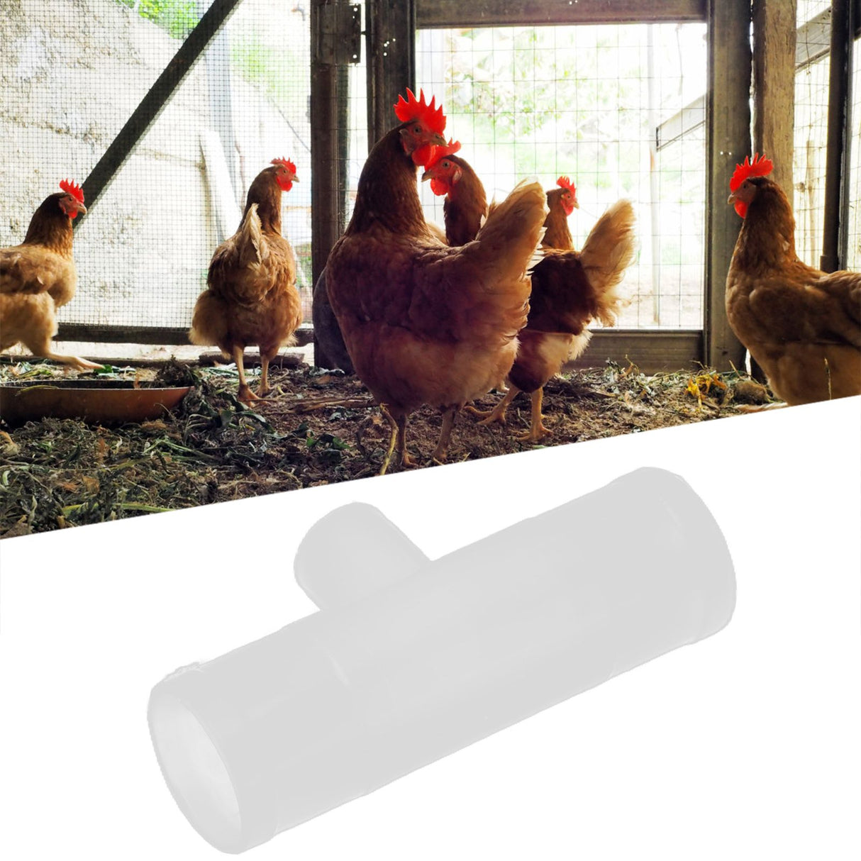 20Pcs Chicken Tee Tube Durable Leak Proof Drill Free Chicken Waterer Tee Fitting for Breeding IndustryG1/2 Tee Tube