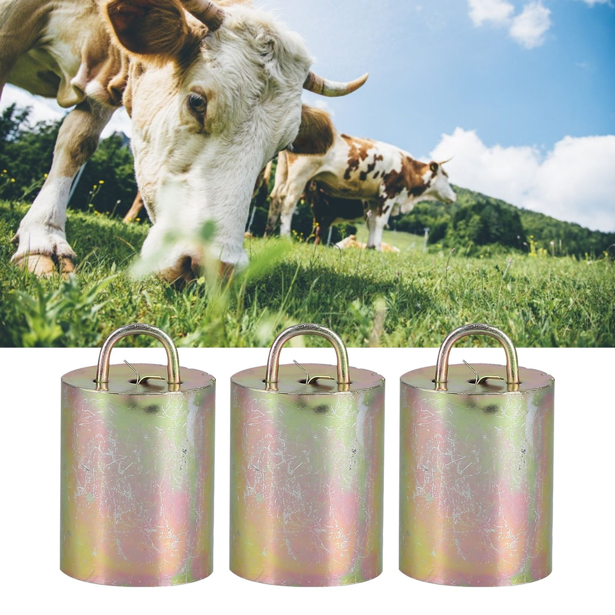 3Pcs Alloy Livestock Bell Thickened Anti Lost Sheep Bell for Cow Outdoor Stock FarmNo. 3 Bell