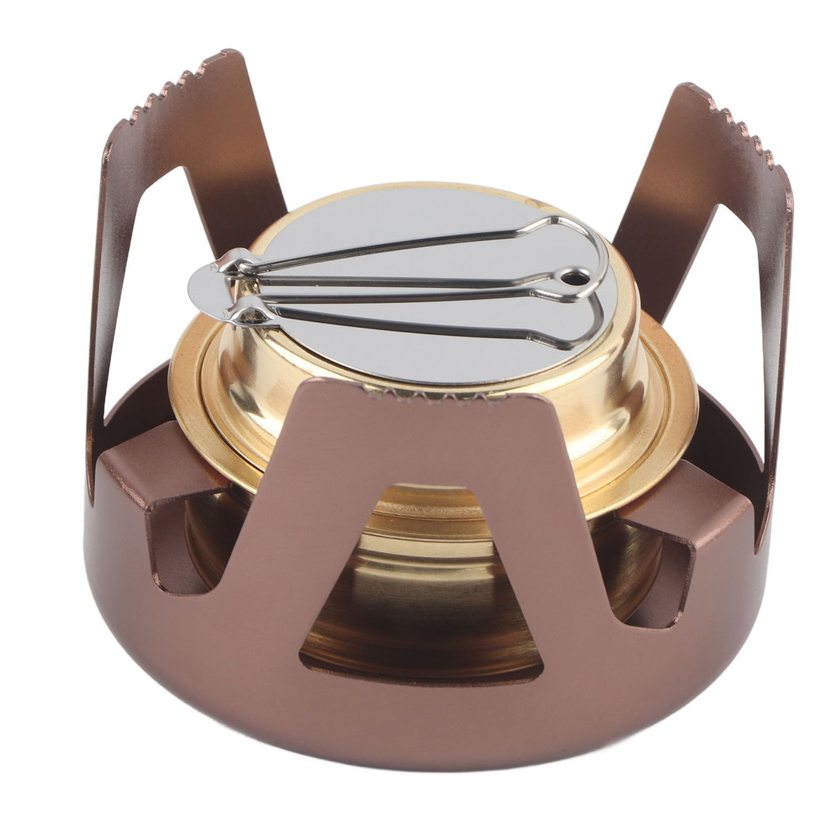 Portable Ethanol Stove Burner Outdoor Camping Cooker Furnace Cookware with Storage Bag Coffee Color