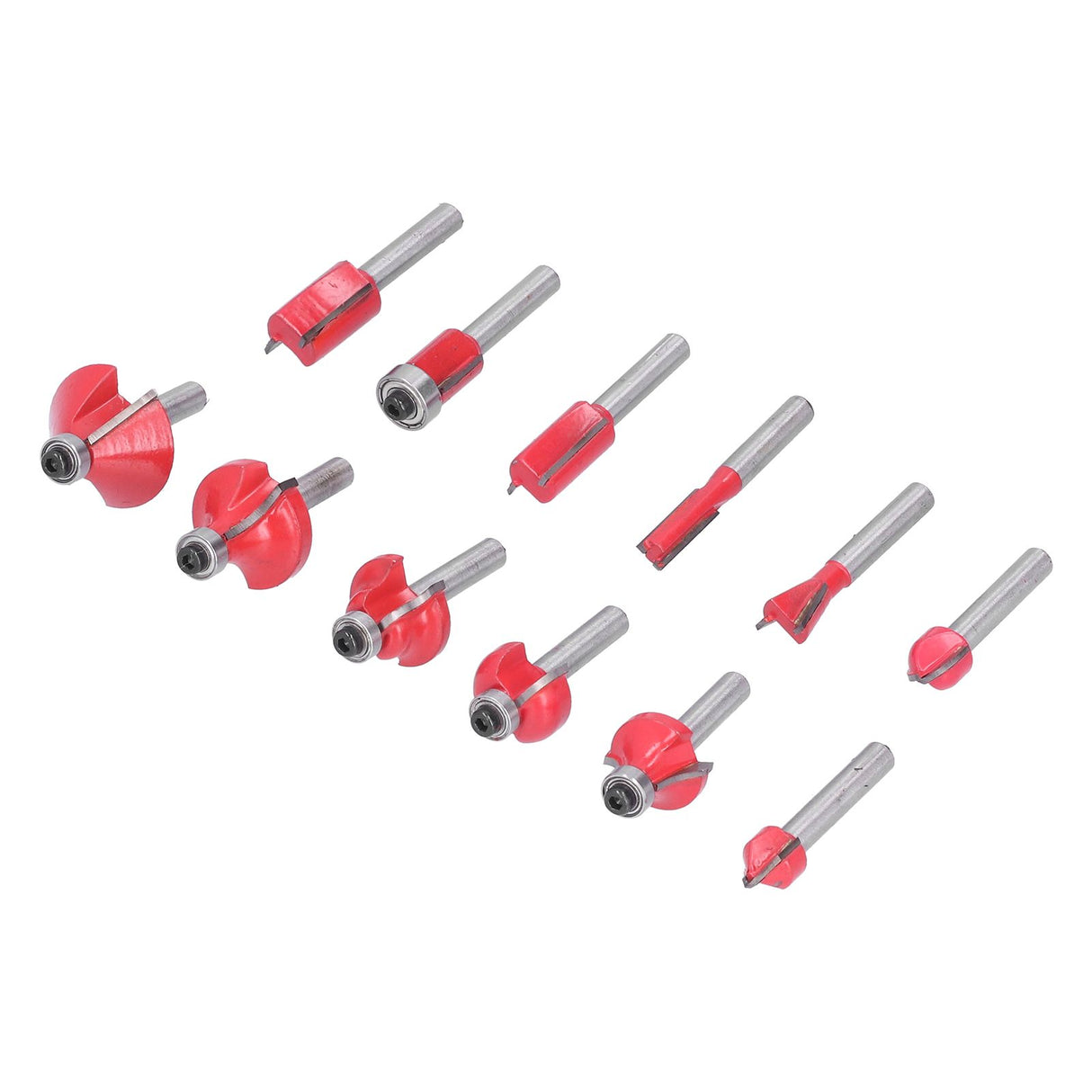 12Pcs Router Bits Kit High Speed Steel Woodworking Milling Cuter Set with Plastic Storage Box High Hardness for Wood Processing
