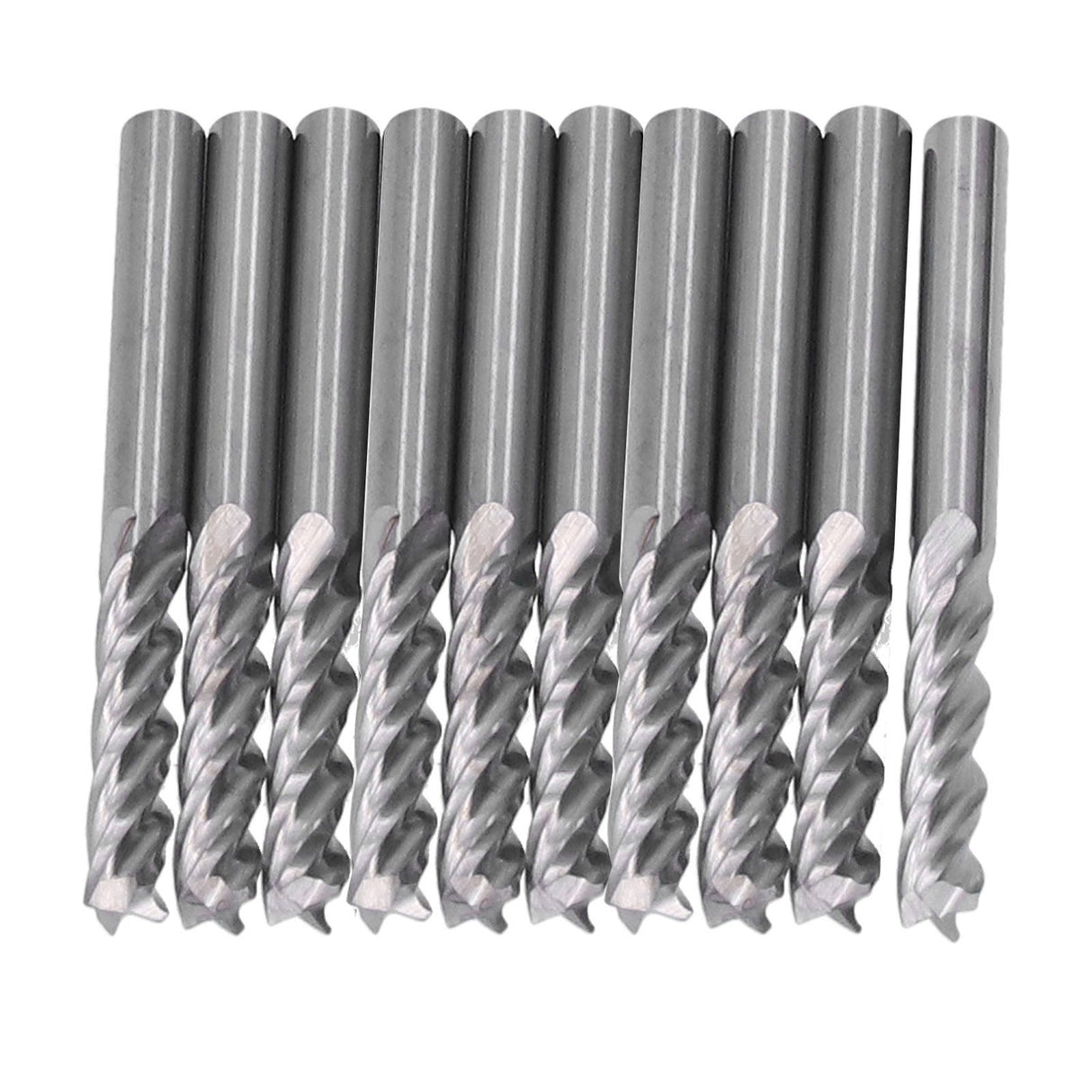 10Pcs 4 Flutes Milling Cutter No Burr Engrave Machine Knife 3.175x15mm for Acrylic MDF PVC