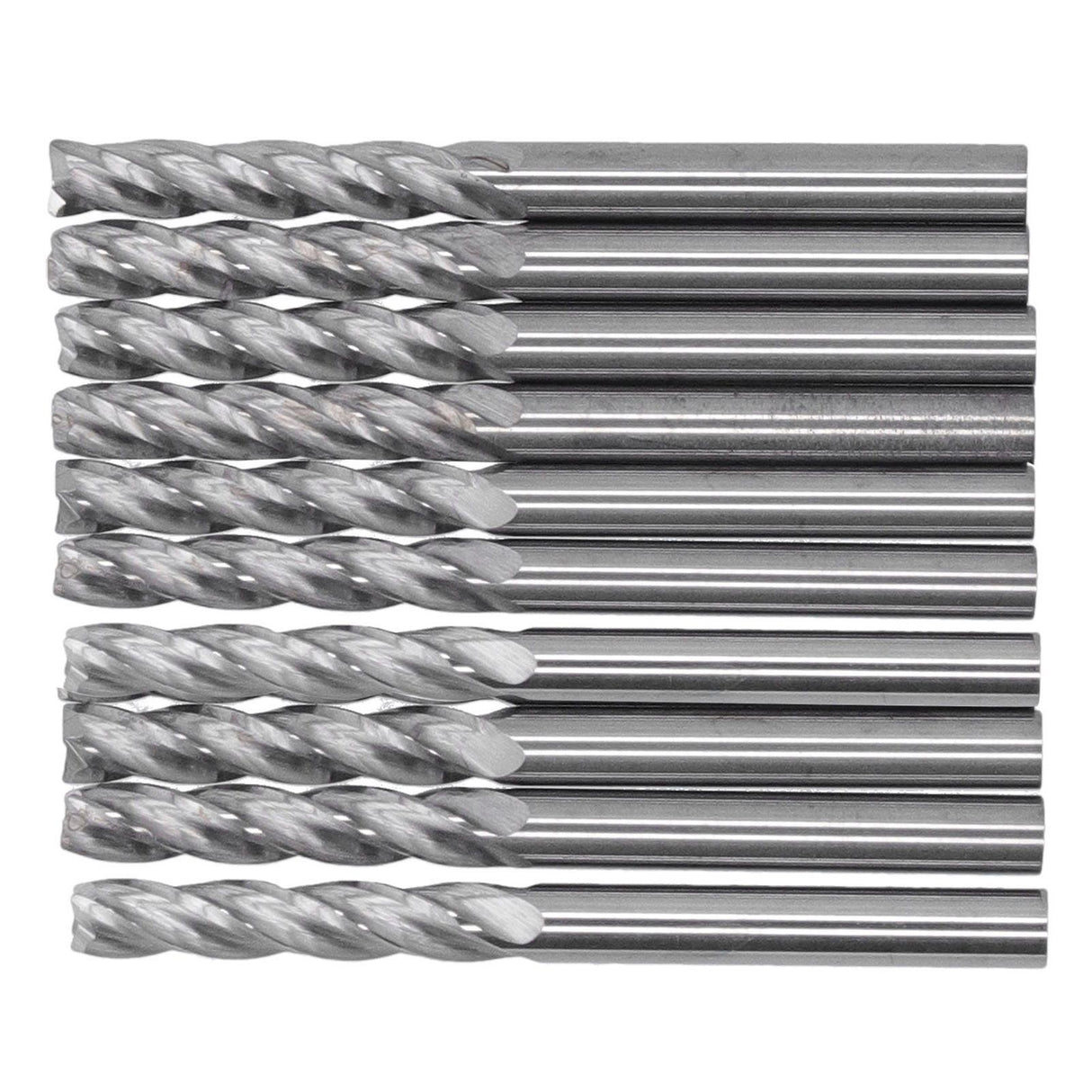 10Pcs 4 Flutes Milling Cutter No Burr Engrave Machine Knife 3.175x15mm for Acrylic MDF PVC