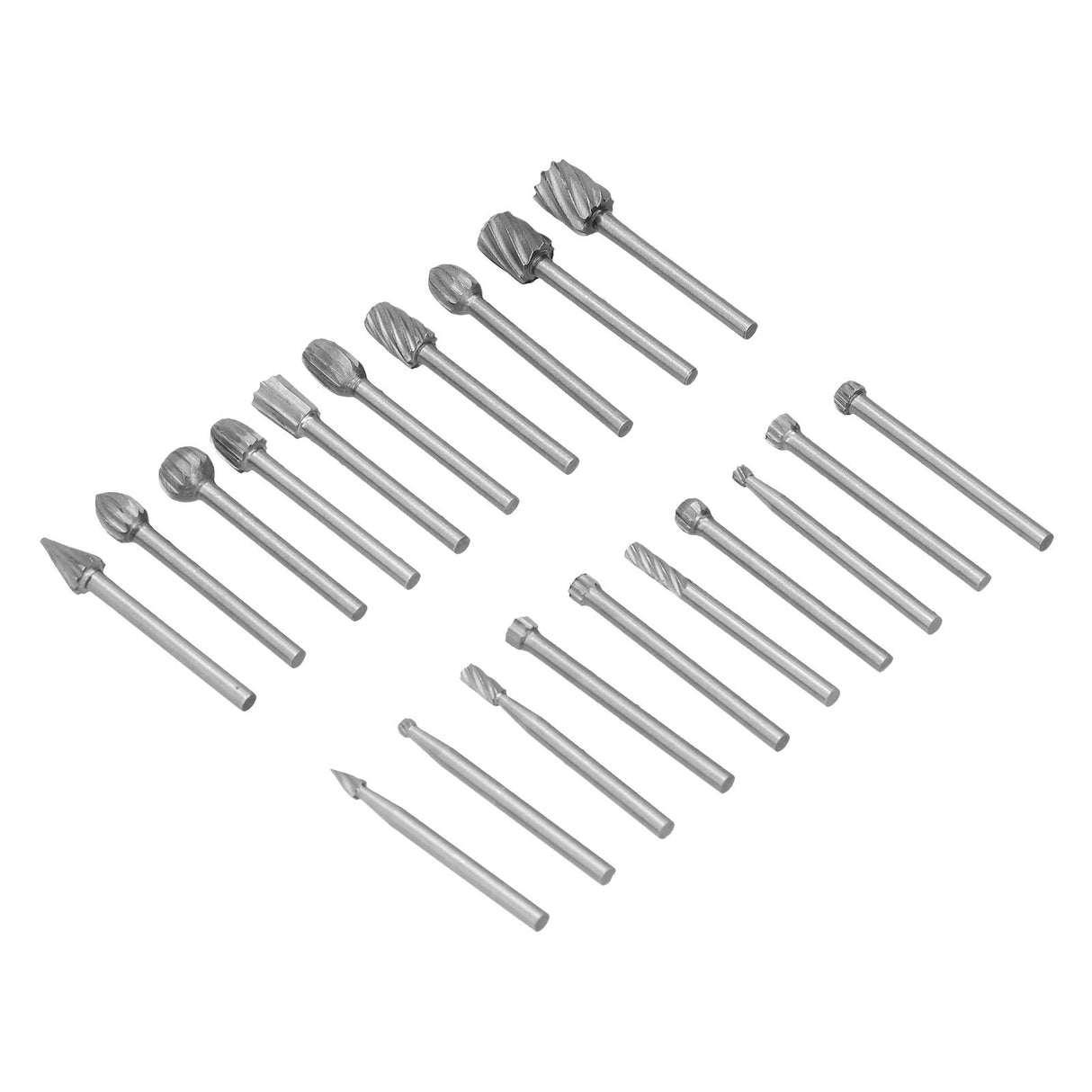 20Pcs High Speed Steel Rotary File DIY Grinding Head Set Accessory for Woodworking