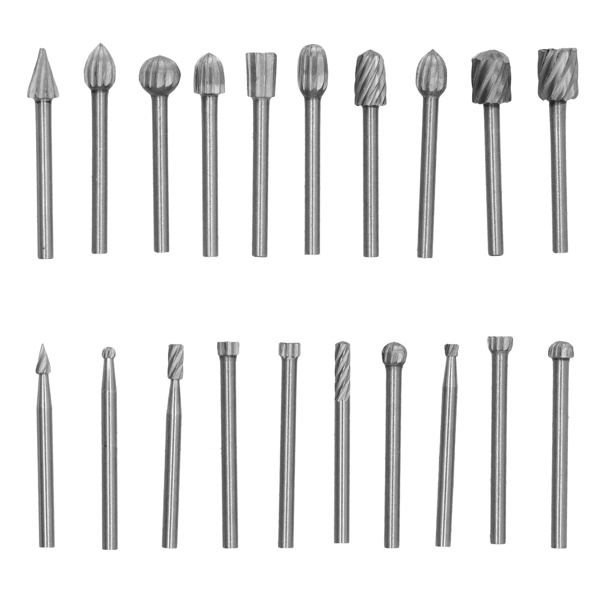 20Pcs High Speed Steel Rotary File DIY Grinding Head Set Accessory for Woodworking