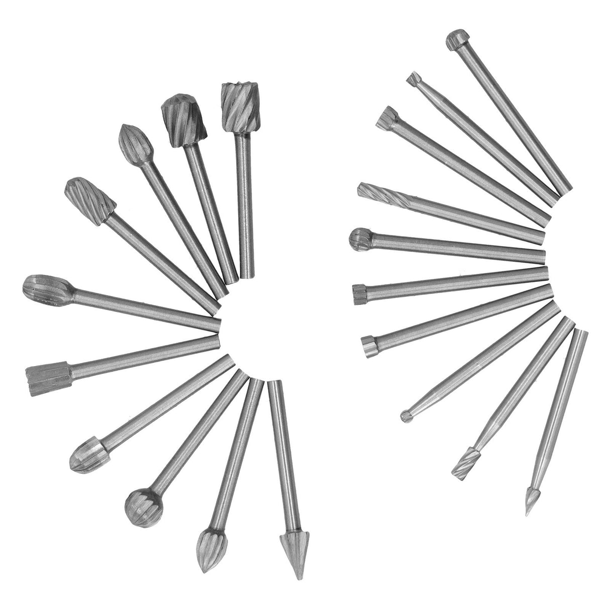 20Pcs High Speed Steel Rotary File DIY Grinding Head Set Accessory for Woodworking